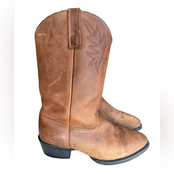 Dingo Men’s Pull On Cowboy Boots, Distressed Tan Leather, Size 8.5 Extra Wide - Picture 3 of 7